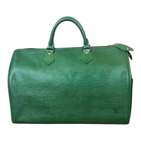 Louis Vuitton Green Epi Leather Speedy 35. Vintage Bronze Hardware - Picture 8 of 15